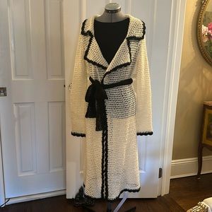 Diane Von Furstenberg Long Mohair Blend Duster Wrap Cardigan Sweater Size M or S